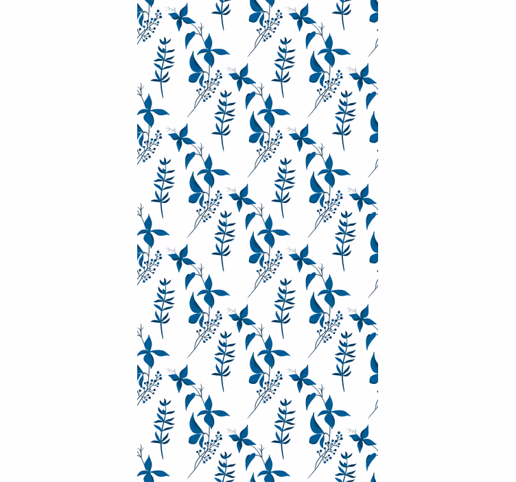 Papel mural floral patrón de flores azules - TenVinilo