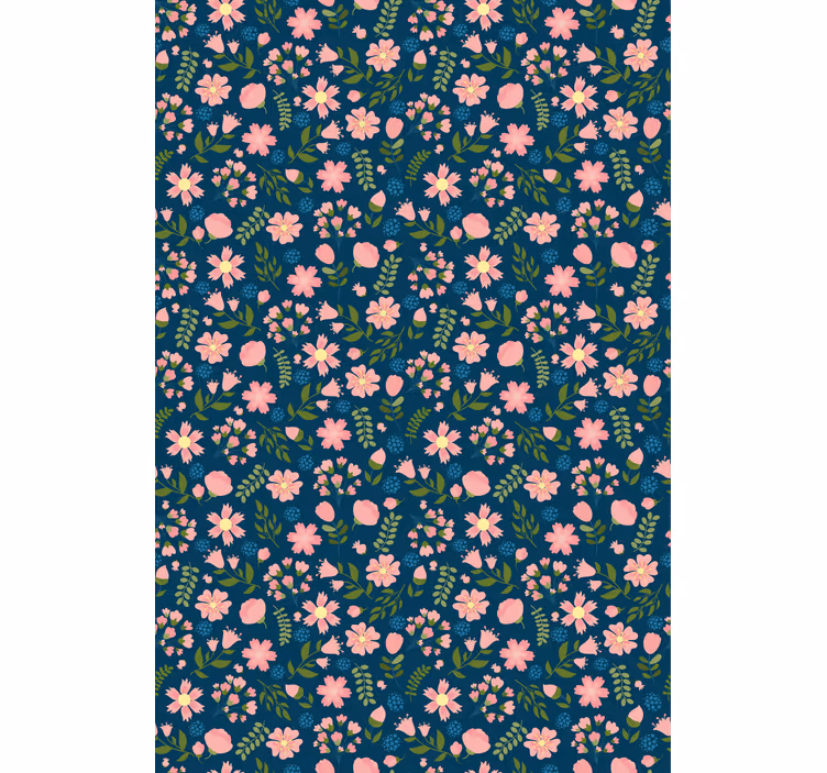 Papel mural floral flowerprint 'floflo' azul - TenVinilo
