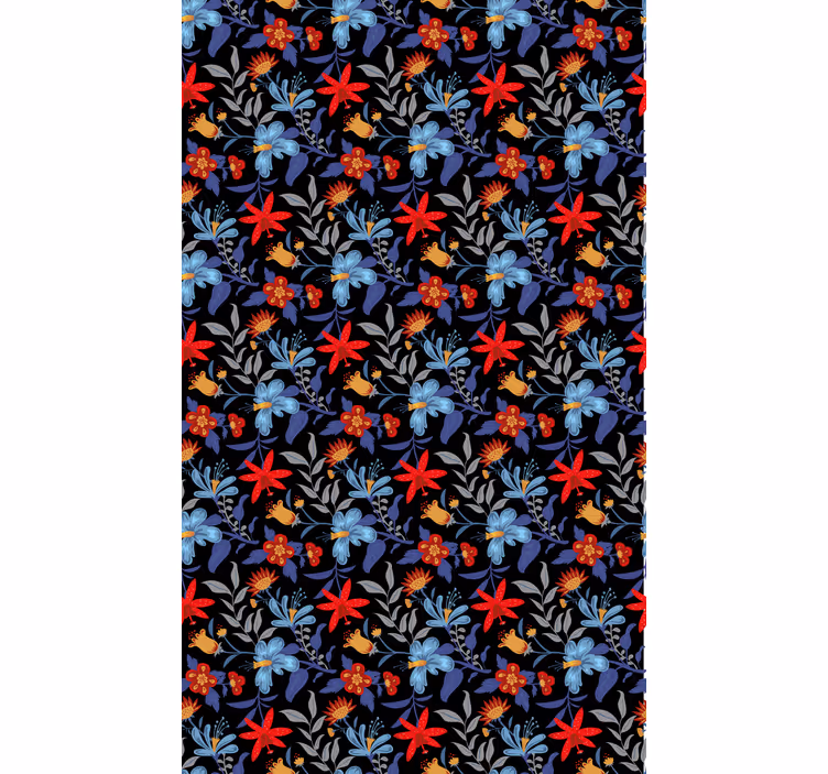 Papel mural floral flowerprint 'tricot' negro - TenVinilo