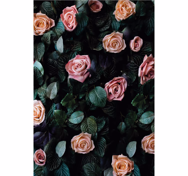 Papel mural floral flores rojas - TenVinilo
