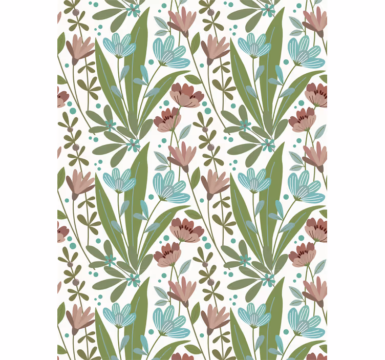 Papel mural floral estilo vintage acogedor - TenVinilo