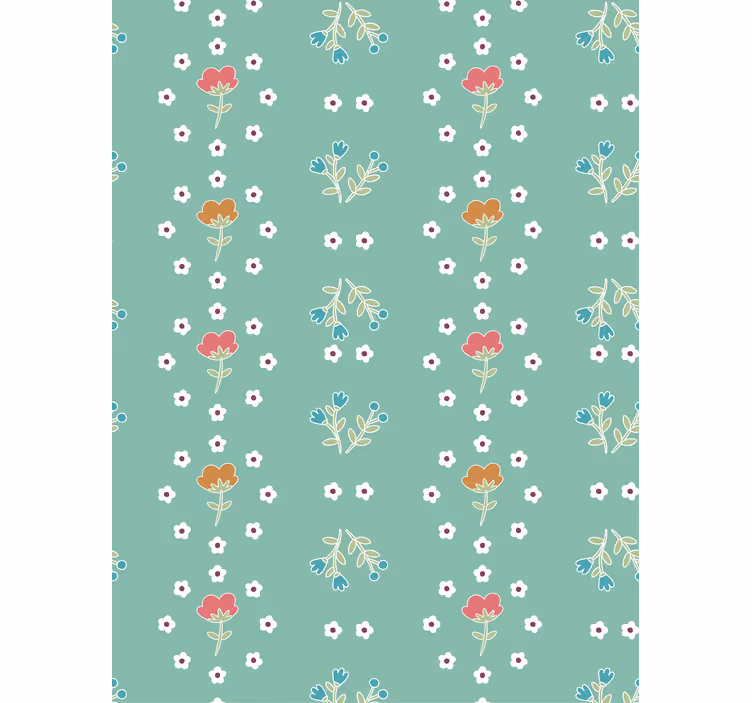 Papel mural floral estilo vintage acogedor - TenVinilo