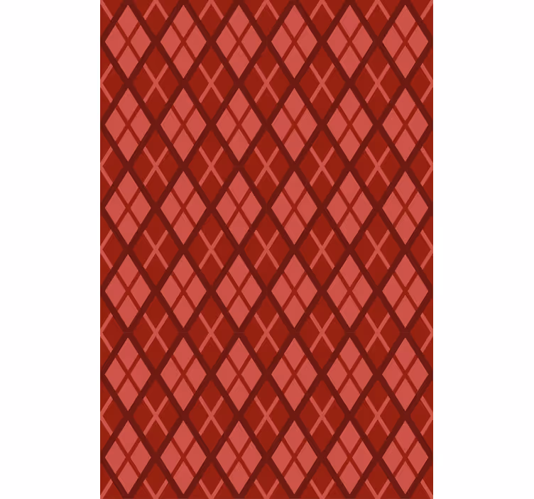 Papel mural dormitorio matrimonio patrón de diamantes rojos - TenVinilo