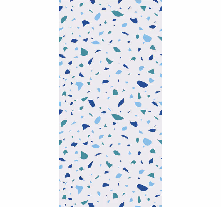 Papel mural dormitorio matrimonio tonos azules terrazzo - TenVinilo