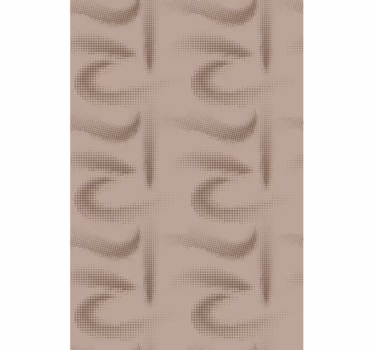 Papel mural dormitorio matrimonio patrón curvado marrón - TenVinilo