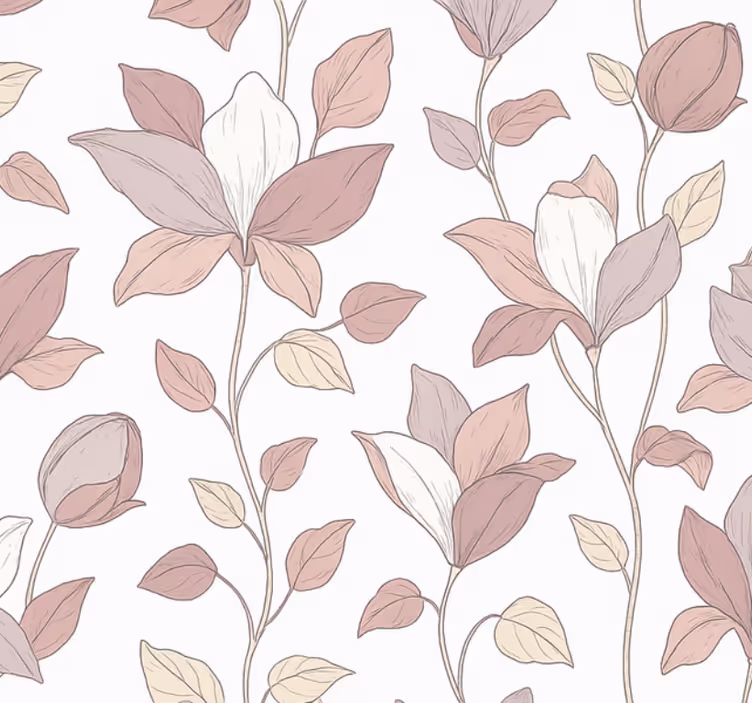 Papel mural dormitorio floral rosa - TenVinilo