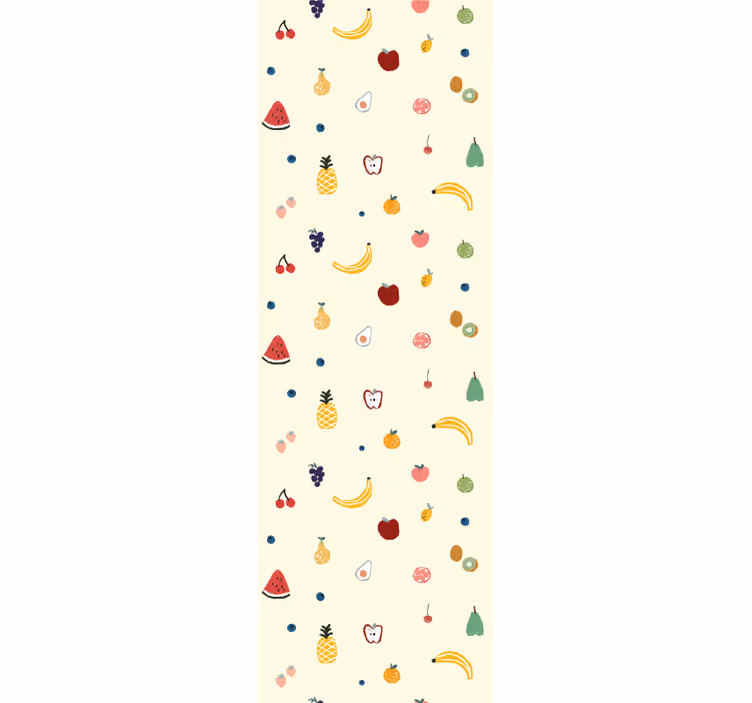 Papel mural dormitorio patrón de frutas coloridas - TenVinilo