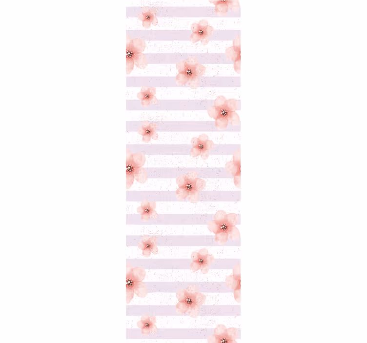 Papel mural dormitorio shabby chic con rayas rosas - TenVinilo