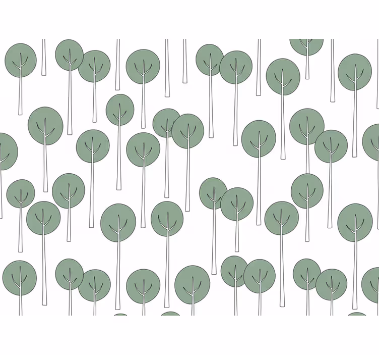 Papel pintado flores patrón de árbol minimalista - TenVinilo