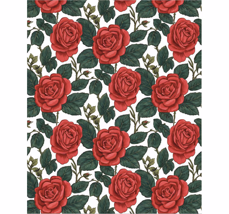 Papel pintado flores óptica de rosas rojas - TenVinilo