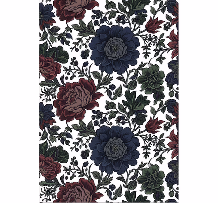 Papel pintado flores oscuro y melancólico - TenVinilo