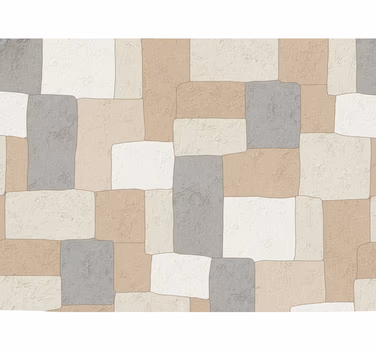 Papel mural cuadros bloques texturizados neutros - TenVinilo