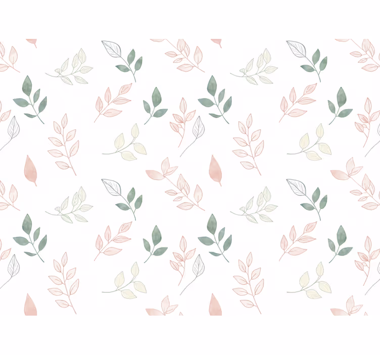 Papel pintado flores hojas suaves en colores claros - TenVinilo