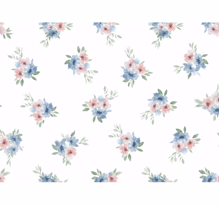 Papel pintado flores acuarela de pequeñas flores - TenVinilo