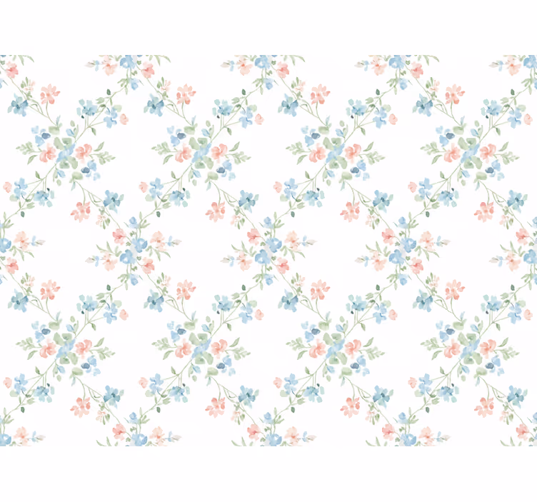 Papel pintado flores pequeñas en acuarela pálida - TenVinilo
