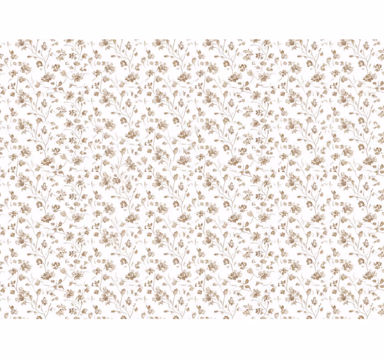 Papel pintado flores pequeñas en acuarela marrón - TenVinilo