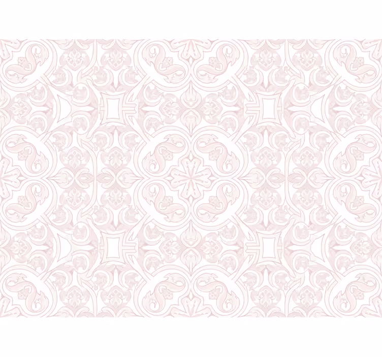 Papel mural arte patrón mediterráneo rosa claro - TenVinilo