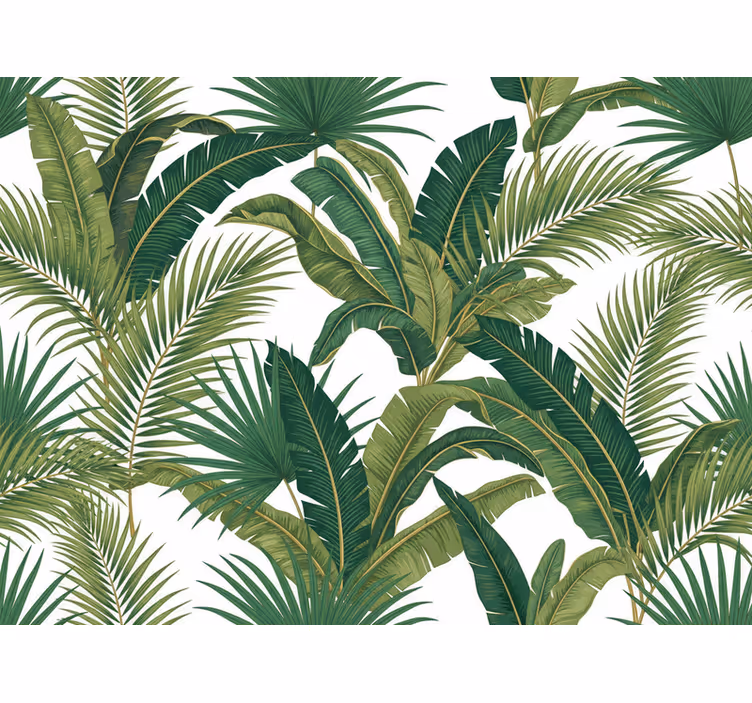 Papel mural hojas palmeras de lujo jungla - TenVinilo