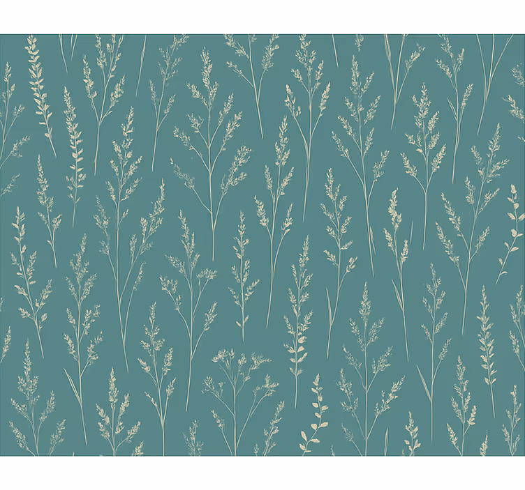 Papel pintado flores pradera silvestre azul apagado - TenVinilo