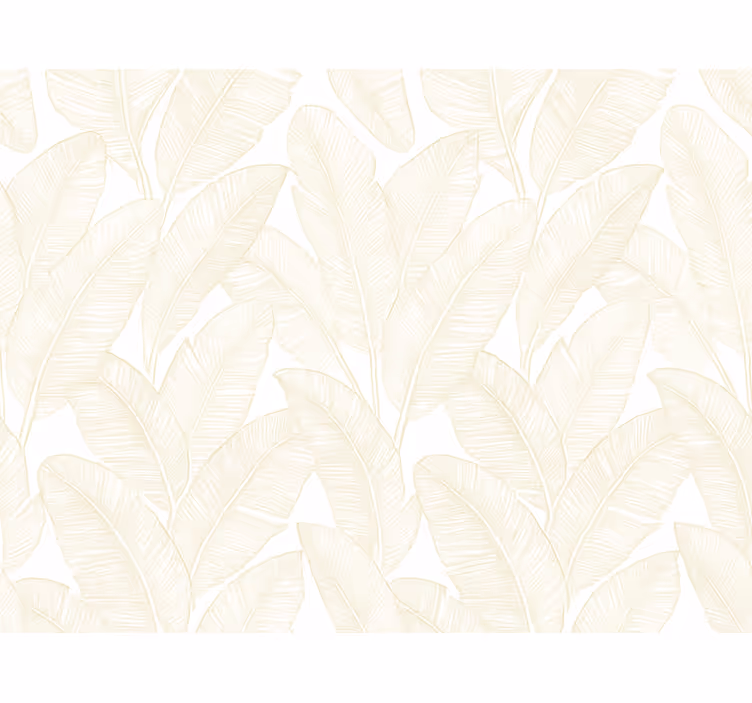 Papel mural hojas plátano blanco cálido - TenVinilo