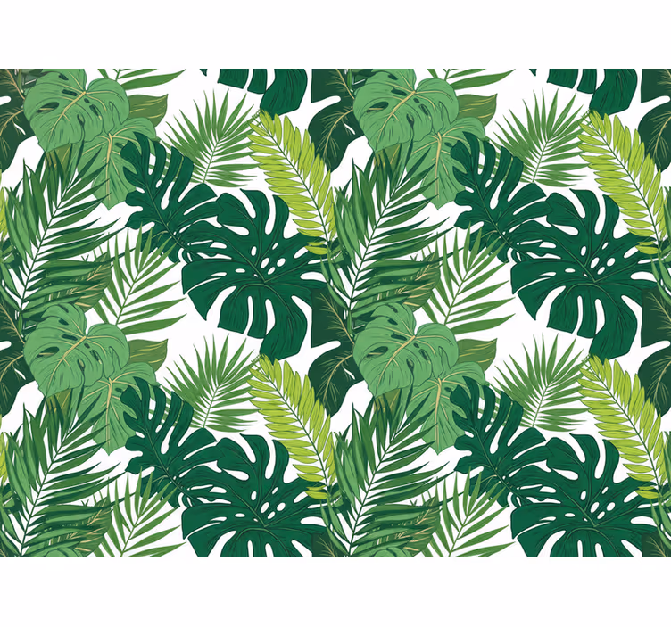 Papel mural hojas hojas de selva - TenVinilo