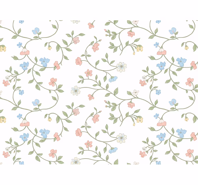Papel pintado flores enredadera de flores delicadas - TenVinilo