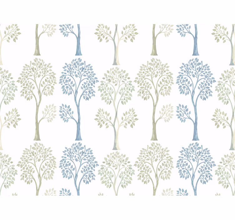 Papel mural hojas diseño de árbol vintage claro - TenVinilo