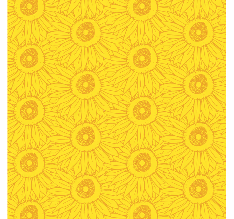 Papel mural amarillo tonos suaves de girasol - TenVinilo
