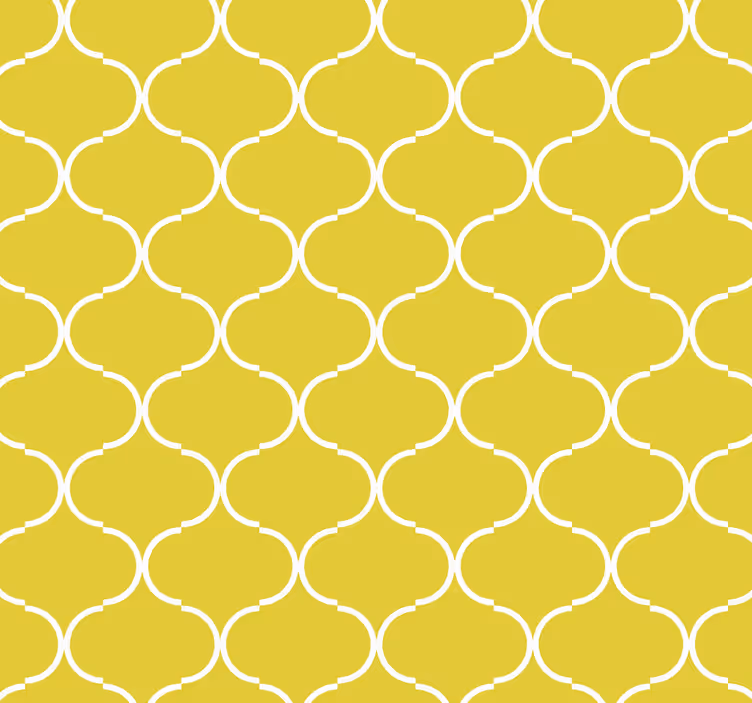 Papel mural amarillo patrón de líneas geométricas - TenVinilo