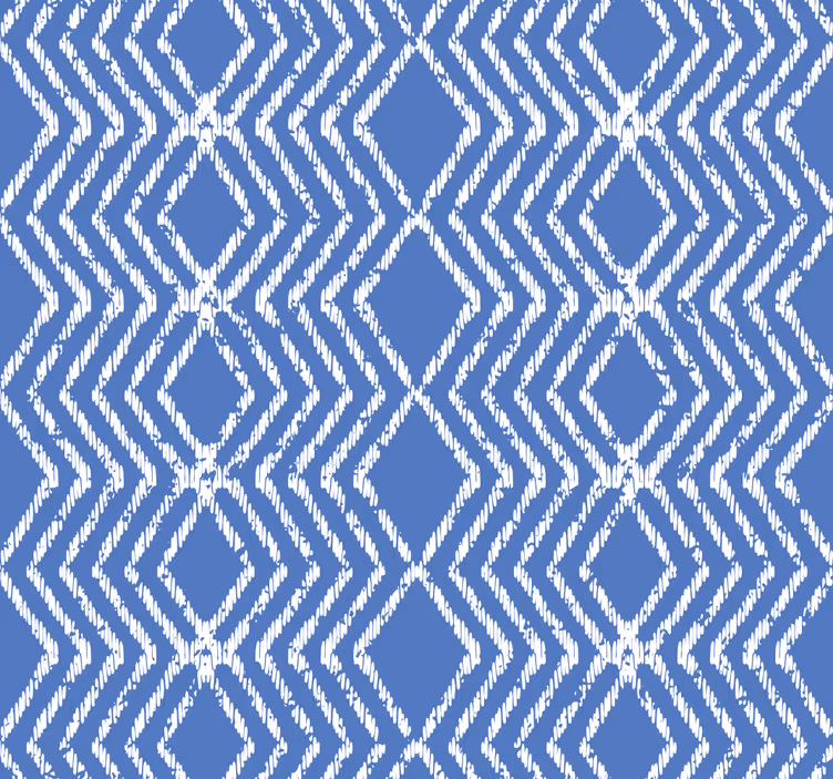 Papel mural azul patrón de zig zag - TenVinilo