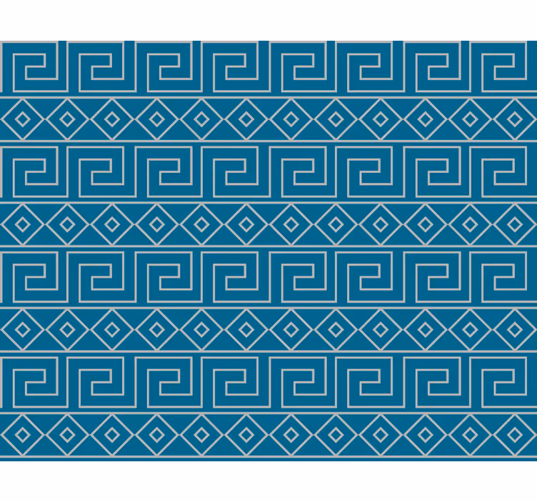 Papel mural azul con patrón de clave griega - TenVinilo