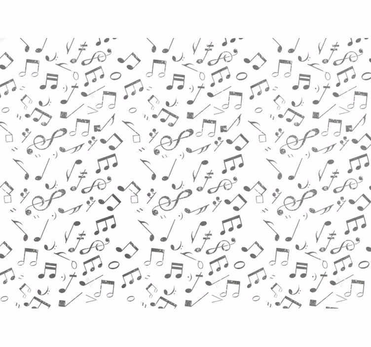 Papel mural blanco notas musicales - TenVinilo