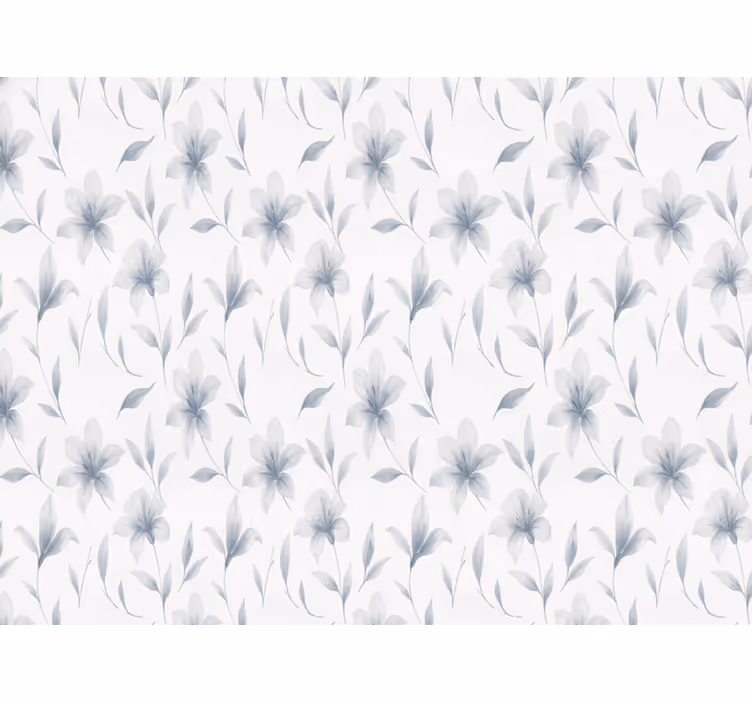 Papel mural blanco flores de lirios acuarelados - TenVinilo