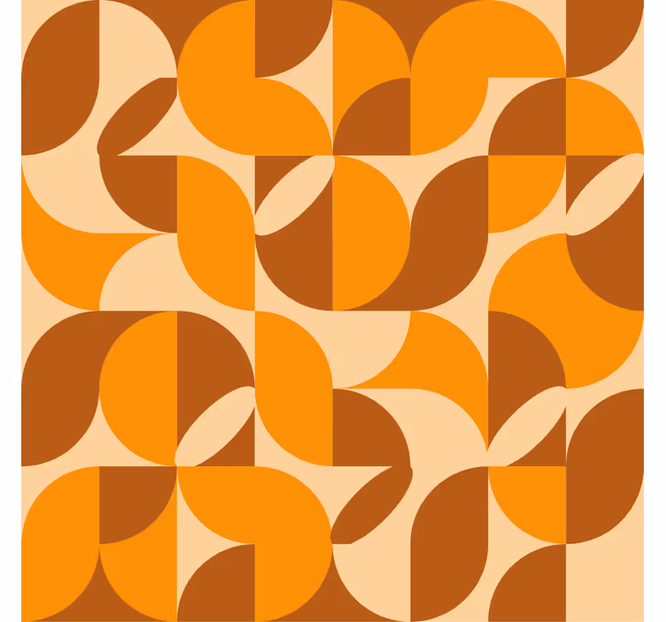 Papel mural naranja figuras retro naranjas - TenVinilo