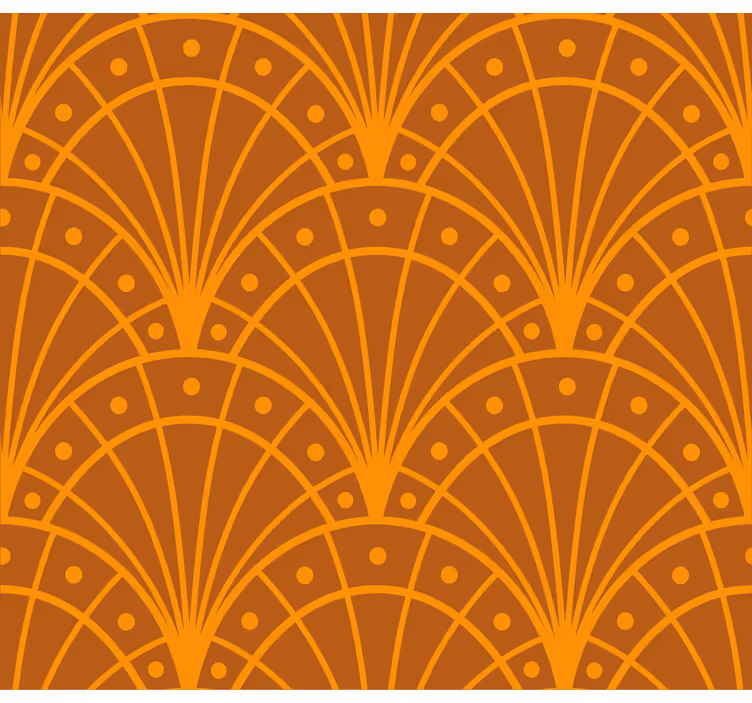 Papel mural naranja elegante art déco - TenVinilo