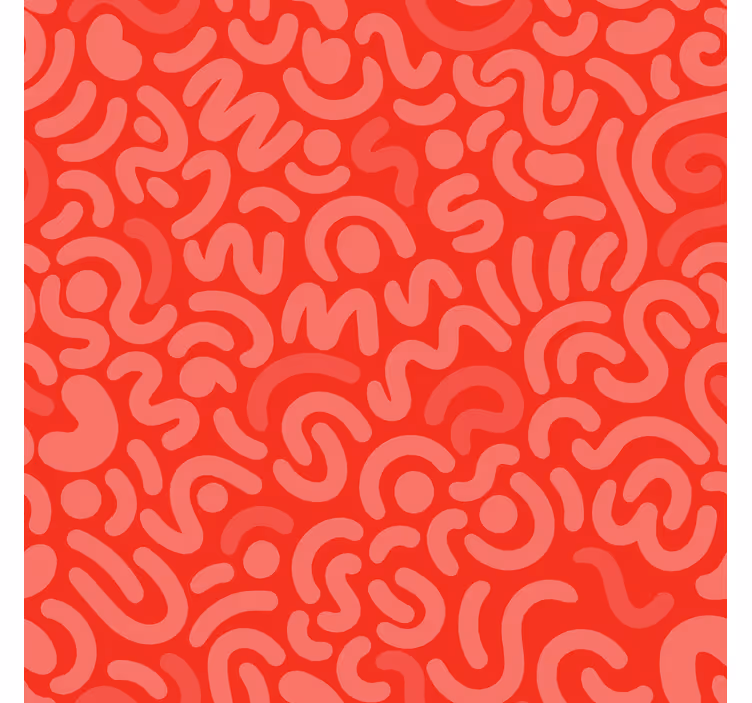 Papel mural rojo líneas redondeadas abstractas - TenVinilo
