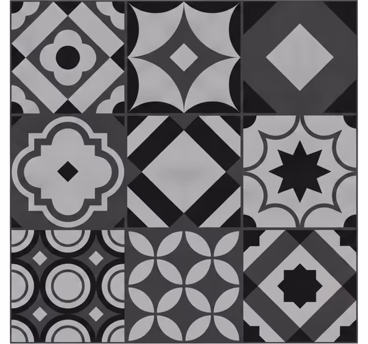 Papel mural negro azulejos negros - TenVinilo