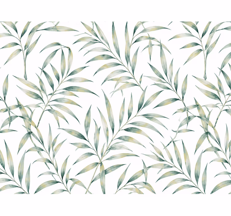 Papel mural cocina hojas tropicales elegantes - TenVinilo