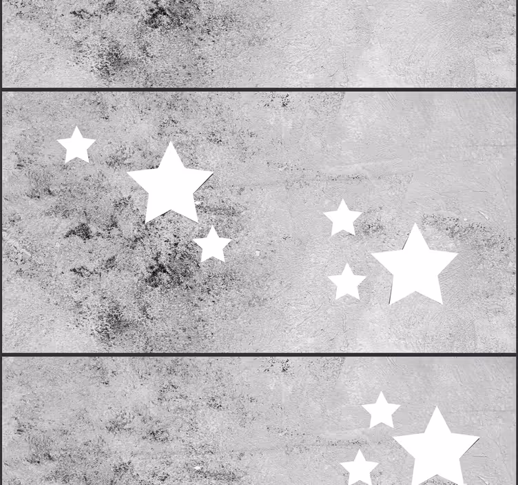 Papel pintado hormigón con estrellas blancas - TenVinilo