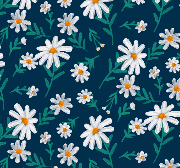 Papel pintado flores motivo floral de margaritas - TenVinilo