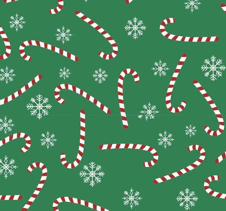 Papel pintado verde dulces navideños - TenVinilo