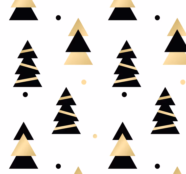 Papel mural navideño pinos estilizados - TenVinilo