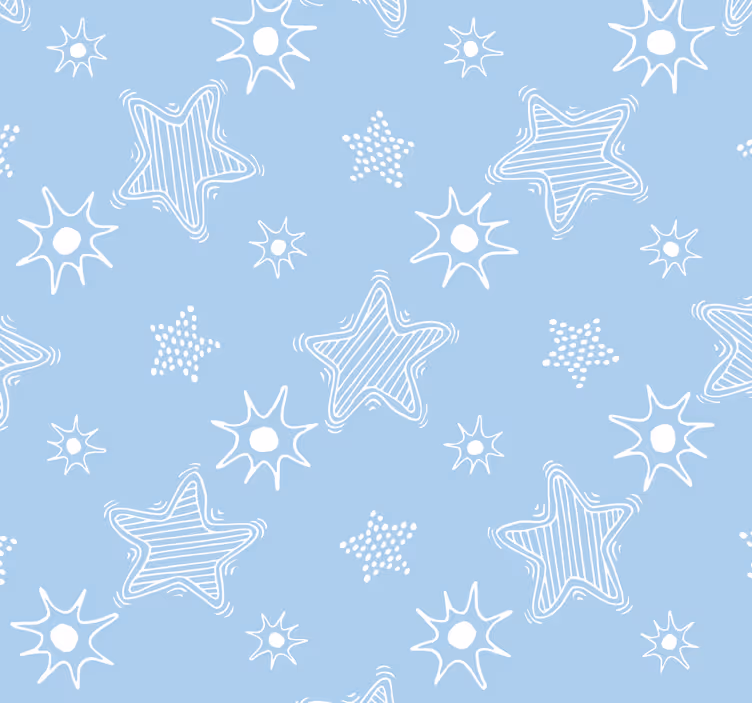 Papel mural estrellas patrón de niño azul - TenVinilo