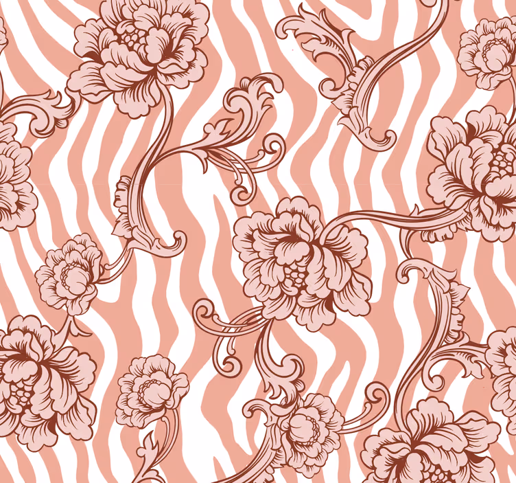 Papel mural floral patrón ornamental floral - TenVinilo