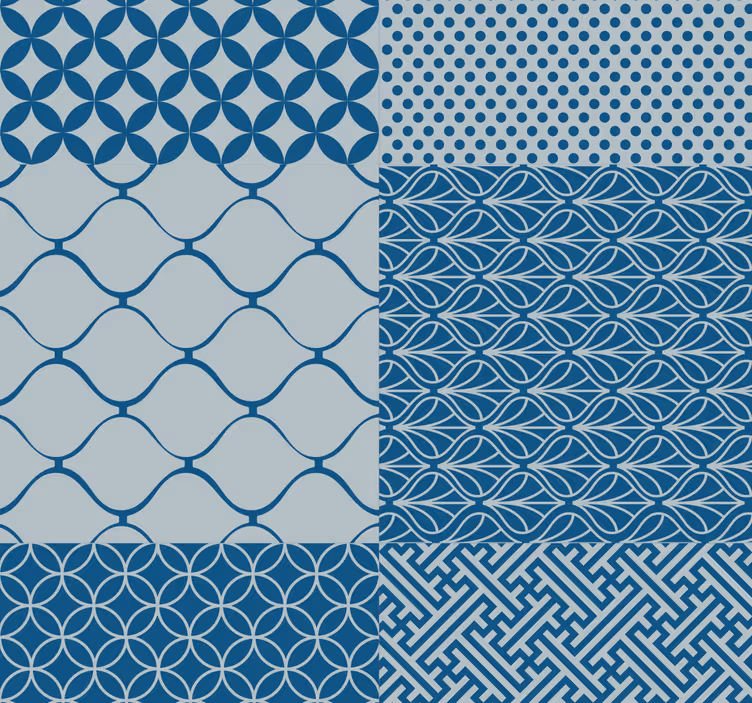 Papel ornamental azulejos clásicos azules - TenVinilo