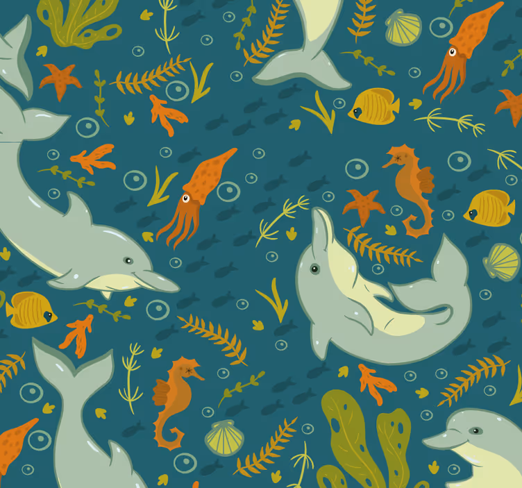 Papel mural animal fauna submarina - TenVinilo