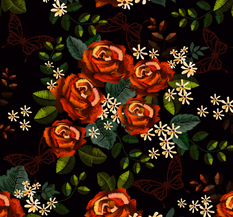 Papel pintado flores elegancia floral - TenVinilo