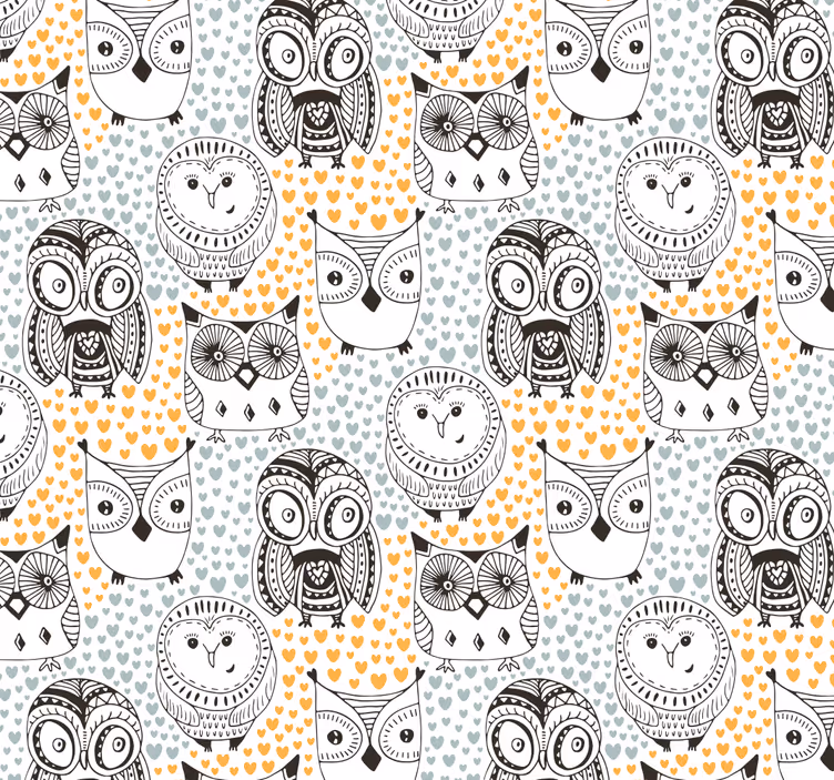 Papel mural animal motivo de patrón de búho - TenVinilo