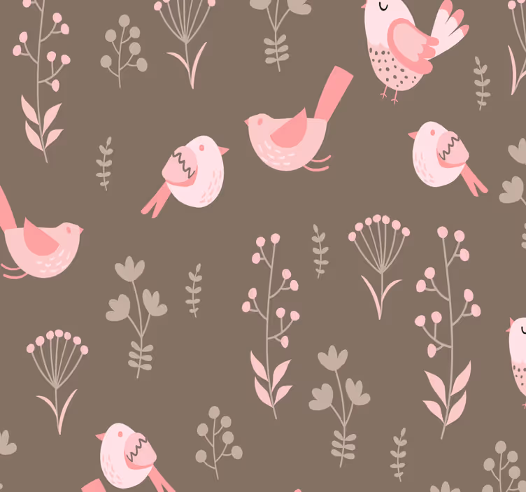 Papel pintado vintage pájaros azules - TenVinilo