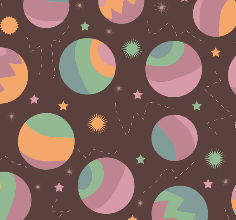Papel mural infantil patrón de lunares cósmico - TenVinilo